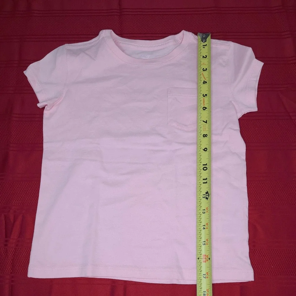 2 PK Vineyard Vines Pink TShirt Girls Sz XS(5-6) Solid Pocket Retail $29.50 Each